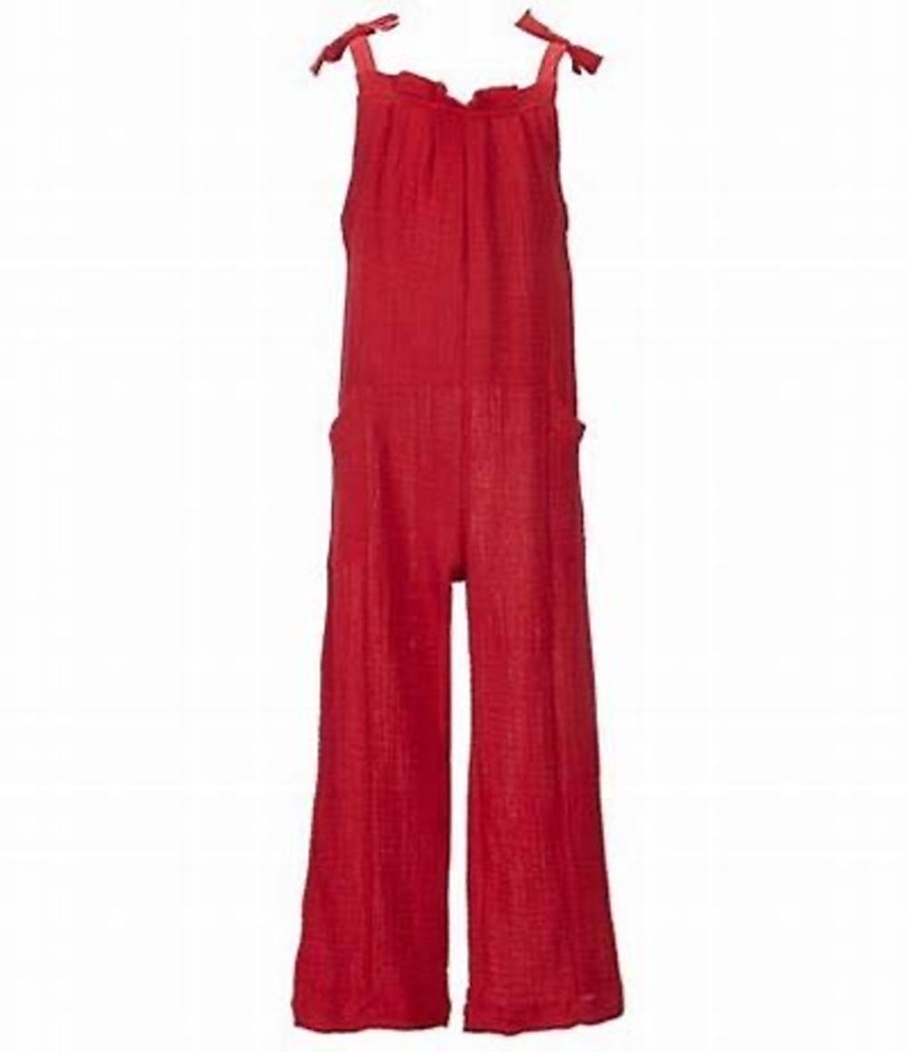 Chelsea and Violet Girl's Red Cotton Sleeveless  Wide Leg Jumpsuit Size Large